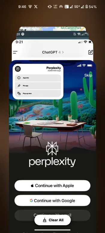 recent apps info expanded